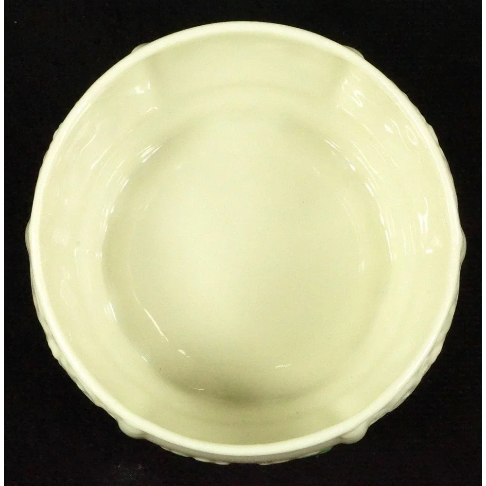 Irish Belleek Pottery Nadine Trinket Box with Lid 9th Blue Mark Signed Vtg 1990s